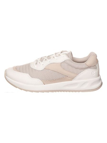 Ecco Skórzane sneakersy w kolorze biało-beżowym rozmiar: 36. Białe trampki ecco, bez wzorów, z materiału, bez zapięcia. Za 239.95 zł.