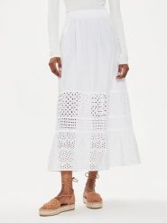United Colors Of Benetton Spódnica trapezowa 49HSD003N Biały Regular Fit. Białe spódnice United Colors of Benetton, xs, bez wzorów, z bawełny, trapezowe. Za 209.99 zł.