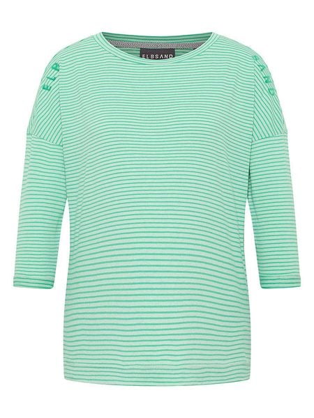 ELBSAND Koszulka "Veera" w kolorze miętowym rozmiar: L. Zielone bluzki ELBSAND, l, bez wzorów, bez kołnierzyka, bez ramiączek. Za 126.75 zł.