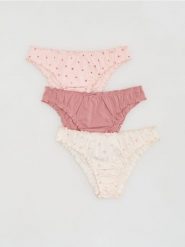 Bawełniane majtki figi 3 pack - brudny róż. Czerwone figi Reserved, l, bez wzorów, z bawełny. Za 59.99 zł.