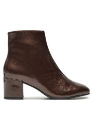 HÖGL Botki Daydream 8-134116 Brązowy. Brązowe botki Högl, bez wzorów, z lakierowanej skóry, bez obcasa, na słupku, bez zapięcia. Za 799.99 zł.
