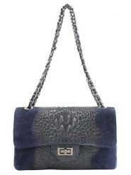 ORE10 Skórzana torebka w kolorze granatowym - 28 x 16 x 8 cm rozmiar: onesize. Niebieskie torby na ramię ORE10, bez wzorów, z materiału, na ramię, bez dodatków. Za 173.99 zł.