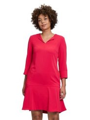 CARTOON Sukienka w kolorze czerwonym rozmiar: 42. Czerwone sukienki Cartoon, na co dzień, bez wzorów, bez kołnierzyka, bez ramiączek, midi, proste. Za 130.99 zł.