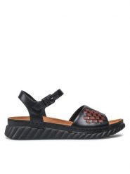 Go Soft Sandały EST-2299-03 Czarny. Czarne sandały GO SOFT, bez wzorów, ze skóry, bez obcasa, na koturnie, bez zapięcia. Za 169.99 zł.
