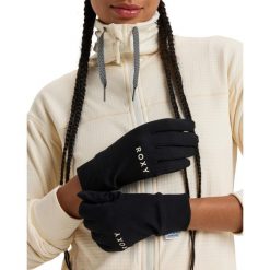 Rękawice snowboardowe damskie ROXY Hydrosmart Liner. Czarne rękawiczki Roxy, bez wzorów. Za 129.99 zł.