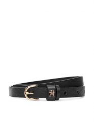 Tommy Hilfiger Pasek Damski Essential Effortless 1.5 AW0AW17759 Czarny. Czarne paski TOMMY HILFIGER, bez wzorów, ze skóry. Za 169.99 zł.