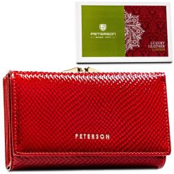 Portfel damski Peterson PTN 42108-DSL czerwony. Czerwone portfele Peterson, bez wzorów, ze skóry. Za 104.49 zł.