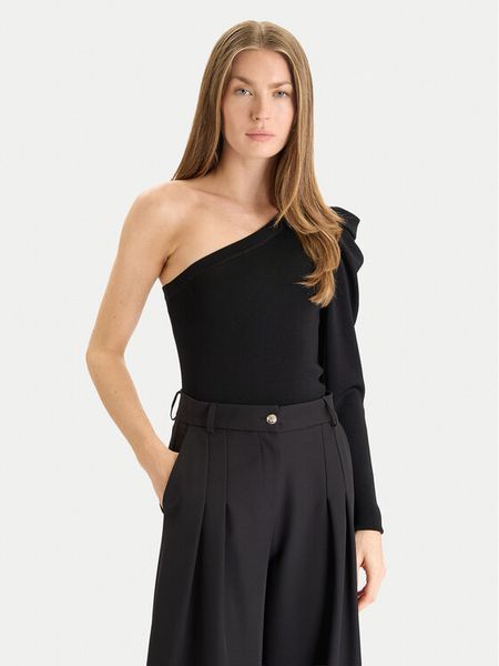 TWINSET Sweter 252AT3011 Czarny Slim Fit. Czarne swetry Twinset, xs, bez wzorów, z wiskozy, bez ramiączek. Za 634.20 zł.