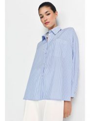 Rich & Royal Bluzka w kolorze błękitno-białym rozmiar: 40. Niebieskie bluzki Rich & Royal, bez wzorów, z bawełny, bez kołnierzyka, bez ramiączek. Za 243.84 zł.