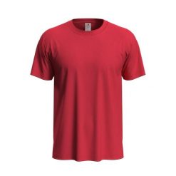 Koszulka Unisex Dla Dorosłych Z Klasycznym, Organicznym Dekoltem. Czerwone bluzki STEDMAN, xl, bez wzorów, klasyczne, bez kołnierzyka, bez ramiączek. Za 40.99 zł.
