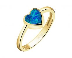 Złoty pierścionek z opalitem - serce. Żółte pierścionki Apart, złote. Za 1,999.00 zł.