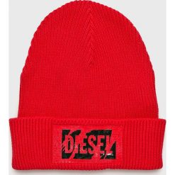 Diesel - Czapka. Żółte czapki Diesel, bez wzorów, z bawełny. W wyprzedaży za 179.90 zł.