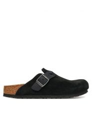 Birkenstock Klapki Boston Braided 1030497 Czarny. Czarne klapki Birkenstock, bez wzorów, ze skóry, bez obcasa. Za 719.99 zł.