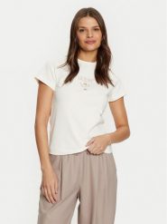 Guess T-Shirt V4YI21 KCDH1 Écru Slim Fit. T-shirty Guess, xs, z aplikacjami, z bawełny, bez kołnierzyka, bez ramiączek. Za 119.99 zł.
