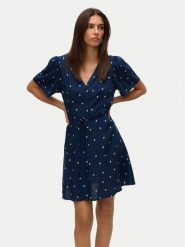 Vero Moda Sukienka letnia Alba 10292845 Granatowy Regular Fit. Niebieskie sukienki Vero Moda, na lato, l, bez wzorów, z wiskozy, bez kołnierzyka, bez ramiączek. Za 119.99 zł.