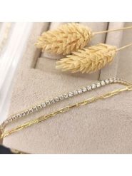 Miu Silver Pozłacana bransoletka z cyrkoniami rozmiar: onesize. Szare bransoletki Miu Silver, z cyrkonią, pozłacane. Za 113.99 zł.