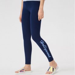 Bawełniane legginsy z nadrukiem - Granatowy. Legginsy Sinsay. W wyprzedaży za 14.99 zł.
