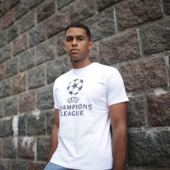 Koszulka UEFA Champions League. Białe bluzki CHAMPIONS LEAGUE, xl, bez wzorów, z bawełny, sportowe, bez kołnierzyka, bez ramiączek. Za 139.99 zł.