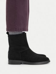 Lasocki Botki CEO-B2921-01R LSCK Czarny. Czarne botki Lasocki, bez wzorów, ze skóry, bez obcasa, na płaskiej podeszwie, bez zapięcia. Za 269.99 zł.