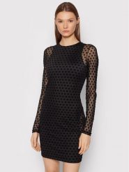 ROTATE Sukienka koktajlowa Monique RT851 Czarny Slim Fit. Czarne sukienki ROTATE, bez wzorów, z syntetyku, wizytowe, bez kołnierzyka, bez ramiączek. Za 679.99 zł.
