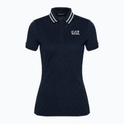 Koszulka damska EA7 Emporio Armani Golf Pro Polo Damier. Niebieskie koszulki polo EA7 Emporio Armani, s, bez wzorów, z bawełny, bez kołnierzyka, bez ramiączek. Za 429.99 zł.