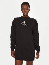 Calvin Klein Jeans Sukienka dzianinowa J20J224834 Czarny Relaxed Fit. Czarne sukienki Calvin Klein Jeans, xs, bez wzorów, z dzianiny, bez kołnierzyka, bez ramiączek. Za 259.99 zł.