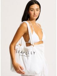 Seafolly Torba plażowa w kolorze białym - szer. 55 cm rozmiar: onesize. Białe torby na ramię Seafolly, bez wzorów, z bawełny, na ramię, bez dodatków. Za 68.95 zł.