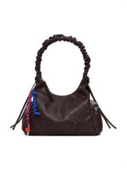 Desigual Torebka Half Logo Montvil 25WAXPAY Brązowy. Brązowe torebki klasyczne Desigual, bez wzorów, ze skóry, bez dodatków. Za 379.99 zł.