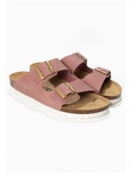 BACKSUN Skórzane klapki "Bali" w kolorze jasnoróżowym rozmiar: 38. Różowe klapki Backsun, bez wzorów, ze skóry, z otwartym noskiem, bez obcasa. Za 130.99 zł.