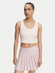 Guess Top V6GP07 K2987 Różowy jasny Slim Fit. Czerwone topy Guess, s, z aplikacjami, z wiskozy, bez kołnierzyka, bez ramiączek. Za 154.99 zł.