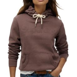 Bluza z kapturem Tonal Core. Brązowe bluzy Superdry, bez wzorów, z kapturem. Za 337.80 zł.