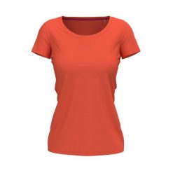 Koszulka Damska Claire Crew Neck Relaxed Fit T-shirt. Czerwone t-shirty STEDMAN, m, bez wzorów, bez kołnierzyka, bez ramiączek. Za 71.99 zł.