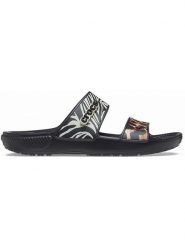 Crocs Klapki "Classic" w kolorze brązowo-czarnym rozmiar: 36/37. Brązowe klapki Crocs, bez wzorów, z otwartym noskiem, bez obcasa. Za 92.42 zł.