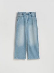 Jeansy baggy fit - turkusowy. Niebieskie jeansy Reserved, bez wzorów. Za 149.99 zł.