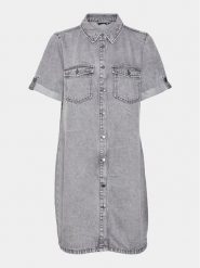 Vero Moda Sukienka jeansowa Jennie 10309665 Szary Regular Fit. Szare sukienki Vero Moda, m, bez wzorów, z bawełny, bez kołnierzyka, bez ramiączek. Za 129.99 zł.