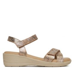 Sandały Go Soft. Brązowe sandały GO SOFT, bez wzorów, bez obcasa, na płaskiej podeszwie, bez zapięcia. Za 135.99 zł.