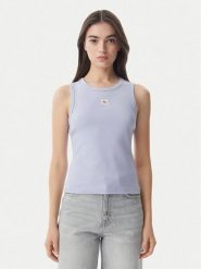 Calvin Klein Jeans Top LV047C201G Niebieski jasny Slim Fit. Niebieskie topy Calvin Klein Jeans, s, bez wzorów, z bawełny, bez kołnierzyka, bez ramiączek. Za 129.99 zł.