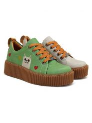 Goby Sneakersy w kolorze kremowo-zielonym rozmiar: 39. Brązowe trampki Goby, bez wzorów, bez zapięcia. Za 334.45 zł.