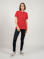Koszulka polo do golfa damska Sustin. Białe koszulki polo Geox, xs, bez wzorów, z bawełny, bez kołnierzyka, bez ramiączek. Za 156.00 zł.