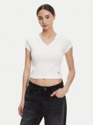 Calvin Klein Jeans T-Shirt LV047C910G Biały Regular Fit. Białe t-shirty Calvin Klein Jeans, s, bez wzorów, z bawełny, bez kołnierzyka, bez ramiączek. Za 179.99 zł.