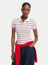 Tommy Jeans Polo DW0DW22327 Biały Slim Fit. Białe koszulki polo Tommy Jeans, m, bez wzorów, z bawełny, bez kołnierzyka, bez ramiączek. Za 269.99 zł.