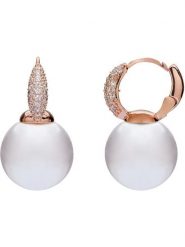 U.S. Polo Assn. Pozłacane kolczyki-kreole z kryształami i perłami rozmiar: onesize. Białe kolczyki U.S. Polo Assn., z kryształem, metalowe. Za 104.99 zł.