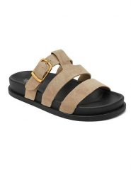 Sixth Sens Klapki w kolorze beżowym rozmiar: 38. Brązowe klapki Sixth Sens, bez wzorów, z otwartym noskiem, bez obcasa. Za 100.99 zł.