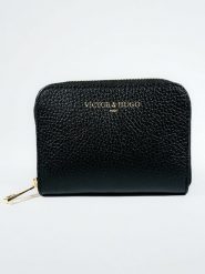 Victor & Hugo Paris Skórzany portfel "Kam" w kolorze czarnym - 15 x 10 x 3 cm rozmiar: onesize. Czarne portfele Victor & Hugo Paris, bez wzorów, z materiału. Za 173.29 zł.