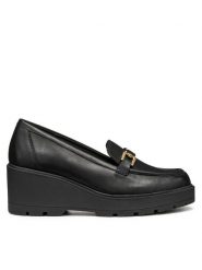 Geox Półbuty D Miereille D563VB 00043 C9999 Czarny. Czarne czółenka Geox, bez wzorów, ze skóry, bez obcasa, na koturnie, bez zapięcia. Za 589.99 zł.