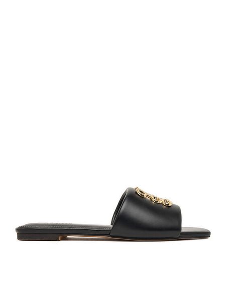 Nine West Klapki CEO-SMRL393663-02 Czarny. Czarne klapki Nine West, bez wzorów, z materiału, bez obcasa. Za 169.99 zł.