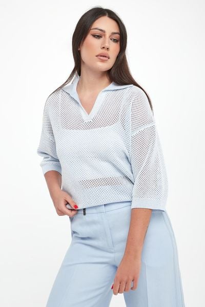 Sweter damski z kołnierzem polo PESERICO. Swetry PESERICO, bez wzorów, bez ramiączek. W wyprzedaży za 1,671.20 zł.