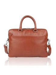 Bellicci Skórzana torba "Koen" w kolorze jasnobrązowym na laptopa - 42 x 30 x 11 cm rozmiar: onesize. Brązowe torby na laptopa Bellicci, bez wzorów, z materiału, przez ramię. Za 304.99 zł.