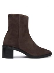 Calvin Klein Botki HW0HW02592 Czarny. Czarne botki Calvin Klein, bez wzorów, ze skóry, bez obcasa, na słupku, bez zapięcia. Za 679.99 zł.