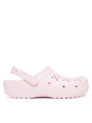 Crocs Klapki Classic Floral Cut Out Clog 210927 Różowy. Czerwone klapki Crocs, bez wzorów, z tworzywa sztucznego, bez obcasa. Za 159.99 zł.